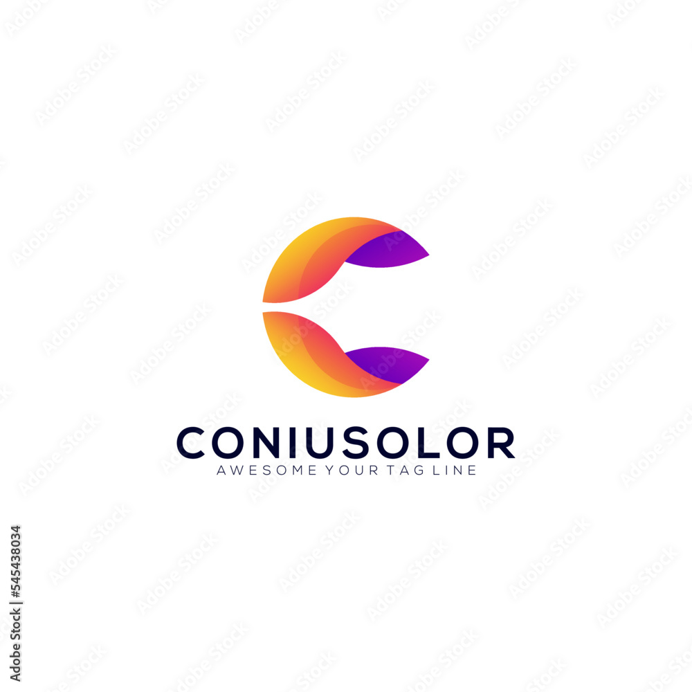 lettering C abstract logo gradient colorful lettering C abstract logo gradient colorful