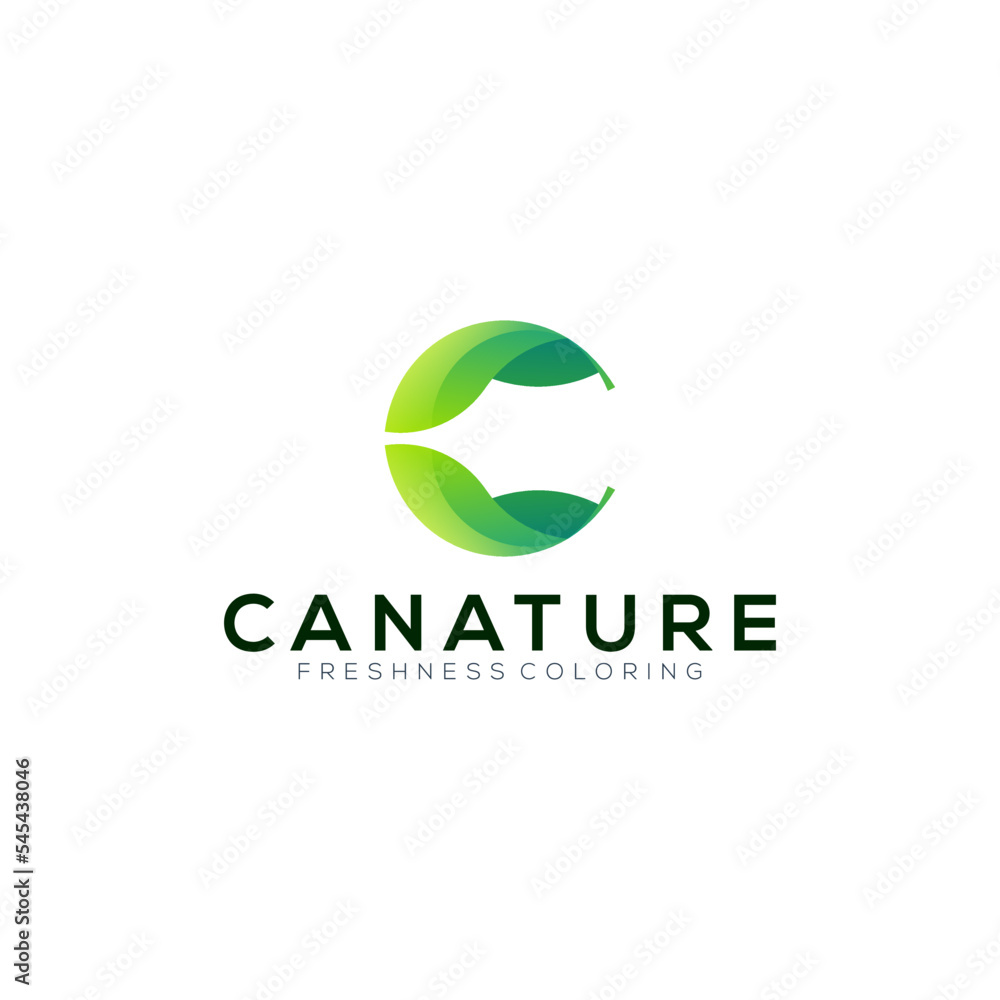 nature leaf C lettering logo gradient colorful nature leaf C lettering logo gradient colorful