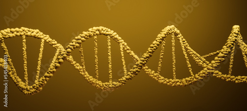 DNA Deoxyribonucleic acid, structure of double helix molecule, Polynucleotide chains, atoms, strands of human genetic structure 3D model illustration photo