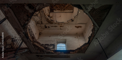 Old abandoned historic brick brewery in Budapest, Hungary