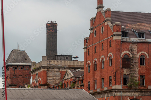Old abandoned historic brick brewery in Budapest, Hungary