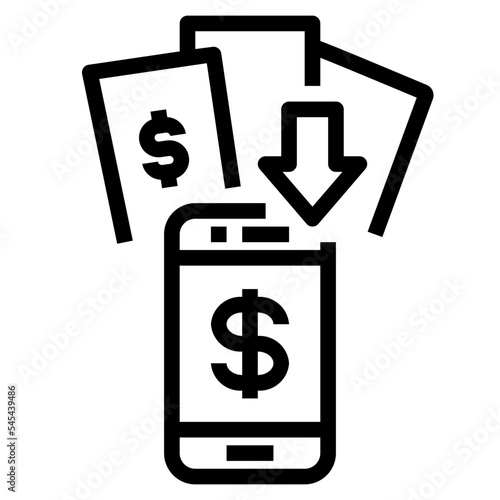 cashless outline style icon