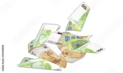 banknote euro money falling...