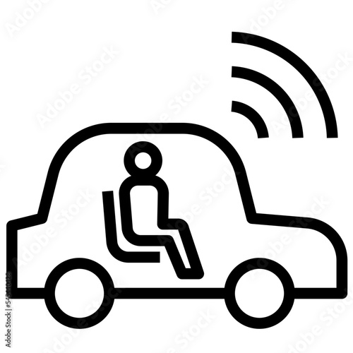 driverless outline style icon