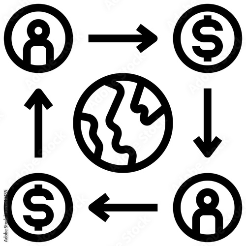 economic outline style icon