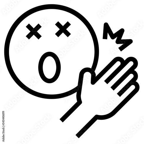 face slap outline style icon