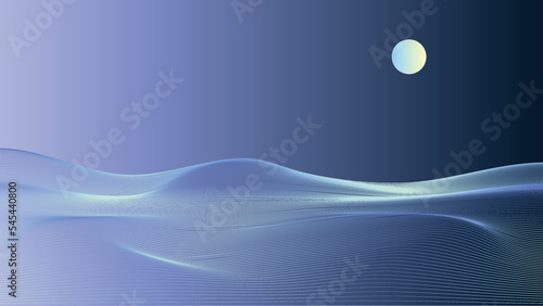 Wave Background design moon