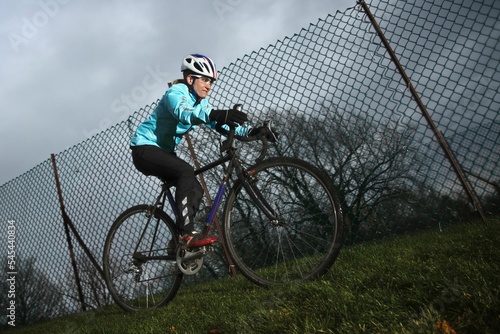 Athlete training for a cyclo-cross race.