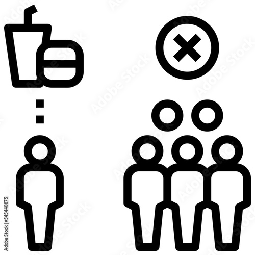 food crisis outline style icon