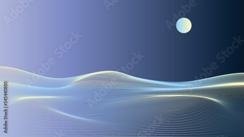Wave Background design moon