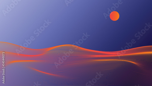 Wave Background design moon