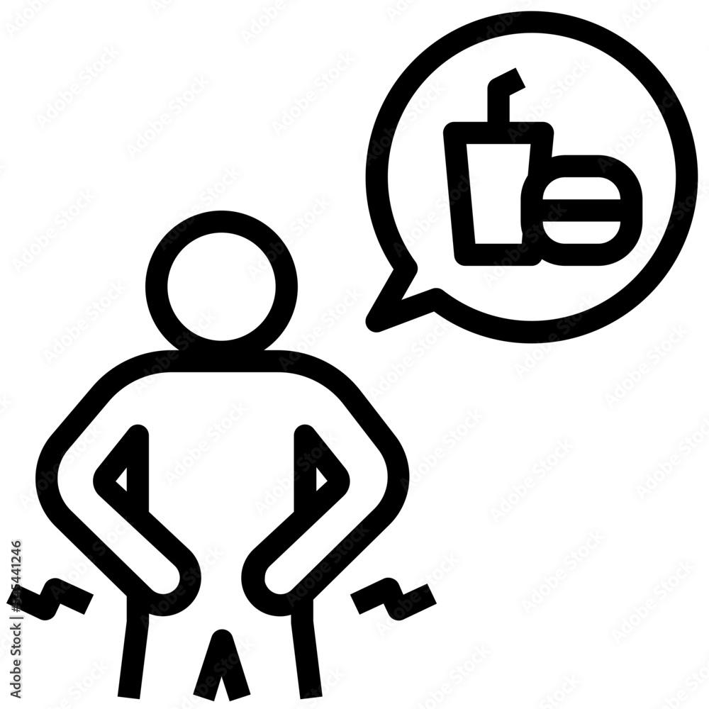 hungry outline style icon Stock Vector | Adobe Stock