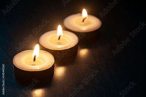 Burning candles with customizable space for text or ideas. Copy space