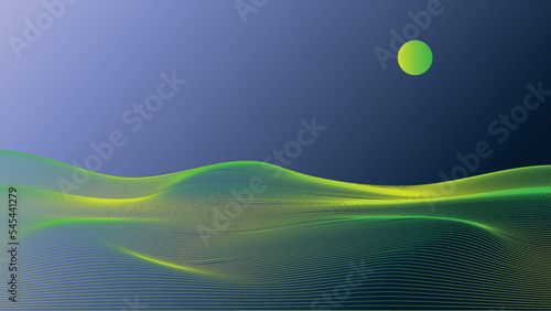 Wave Background design moon