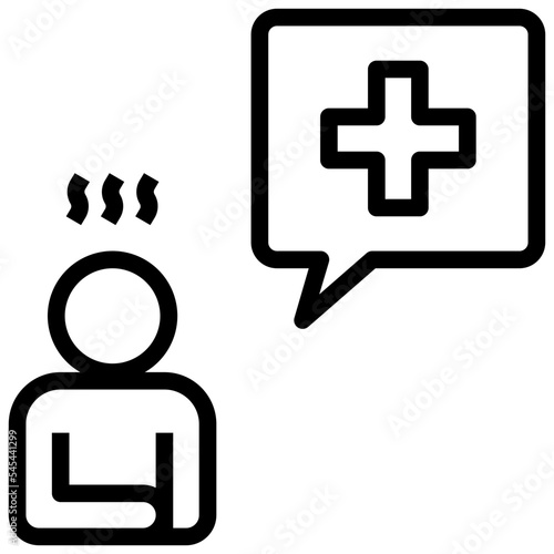 illness outline style icon