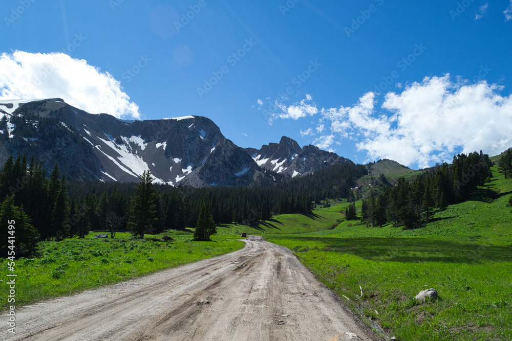 Driving to hike in the Bridger Mountains Driving to hike in the Bridger Mountains