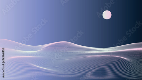 Wave Background design moon