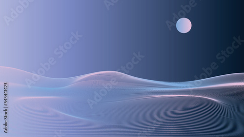 Wave Background design moon