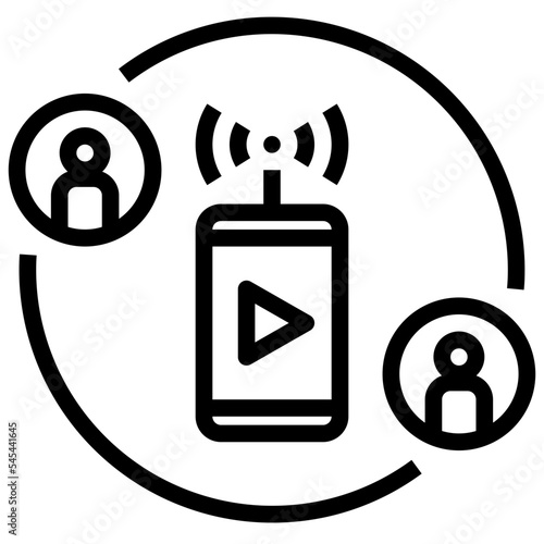 lives treaming outline style icon