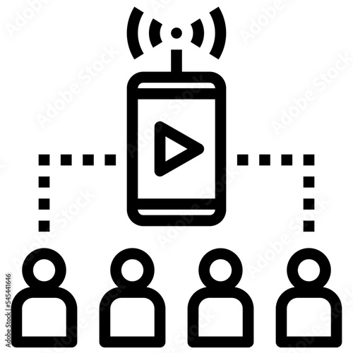 lives treaming outline style icon