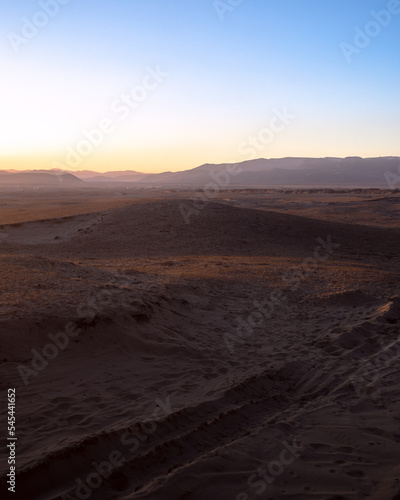 Beautiful sunset in the desert Gobi