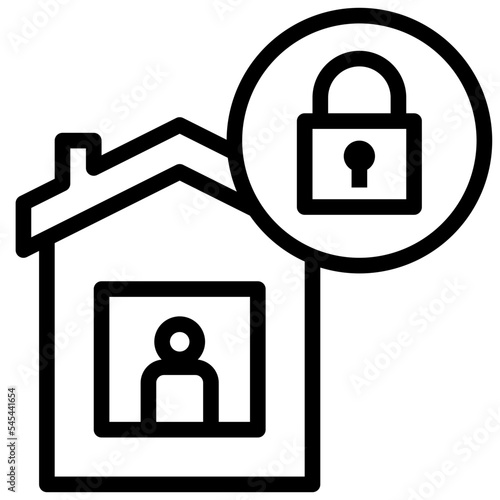 lockdown outline style icon