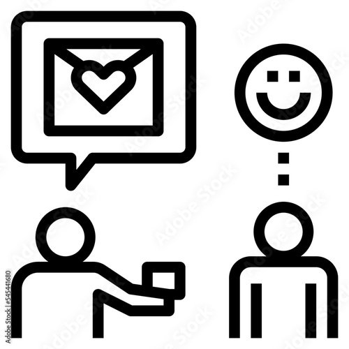 love letter outline style icon