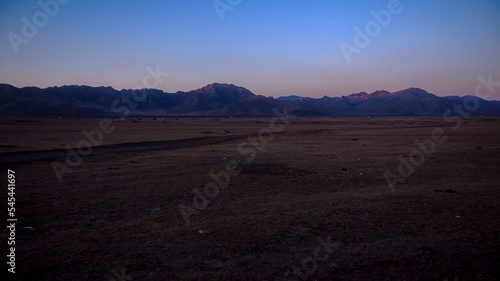 Beautiful sunset in the desert Gobi