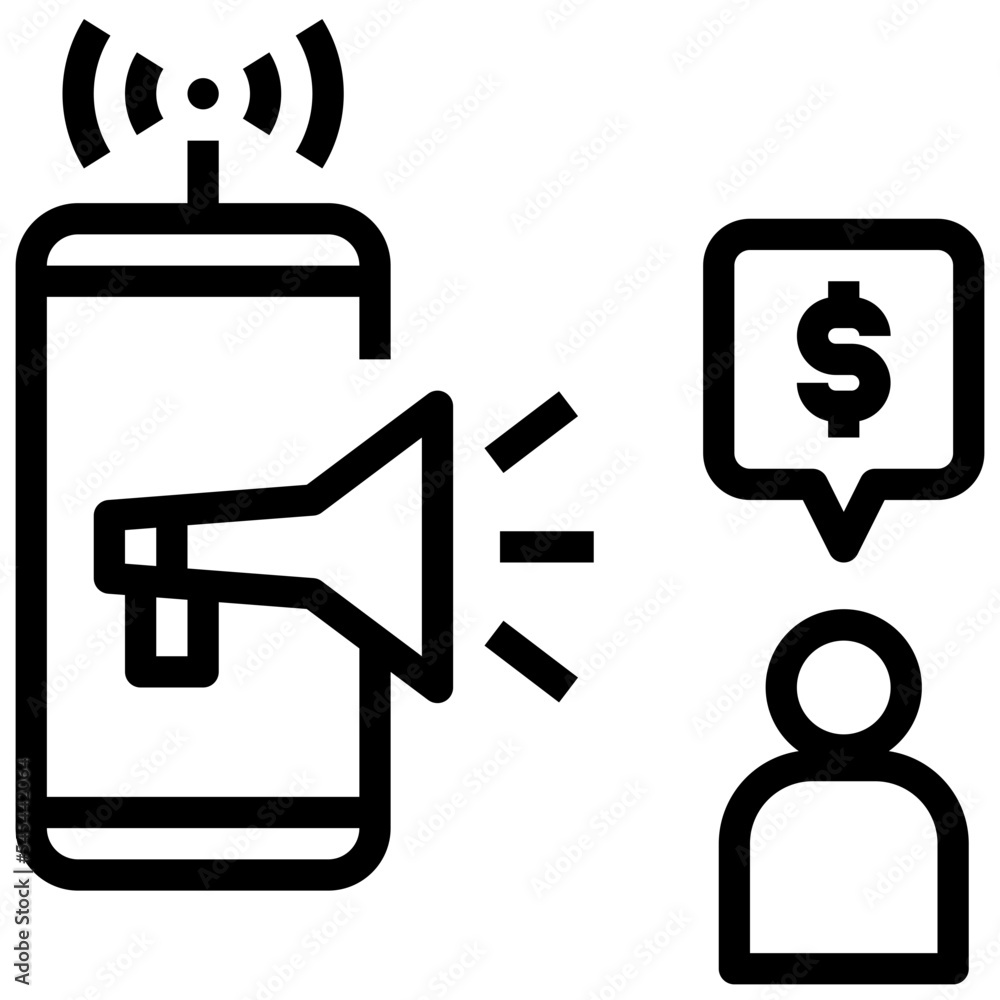 online marketing outline style icon online marketing outline style icon
