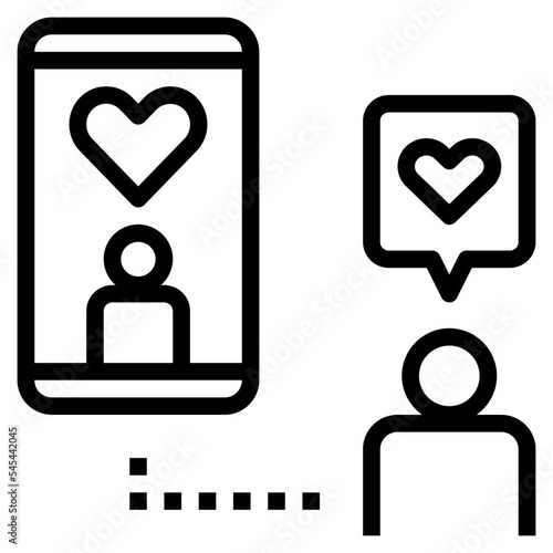 online dating outline style icon