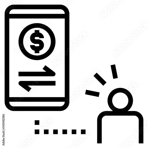 online payment outline style icon