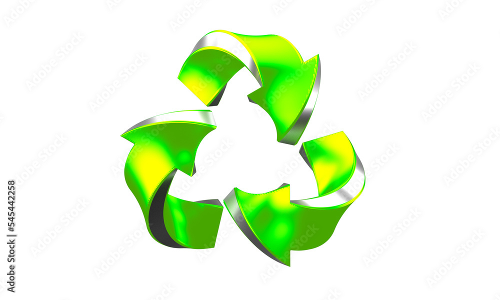 green recycling icon 3d