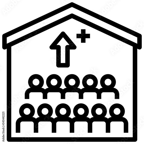 overpopulation outline style icon