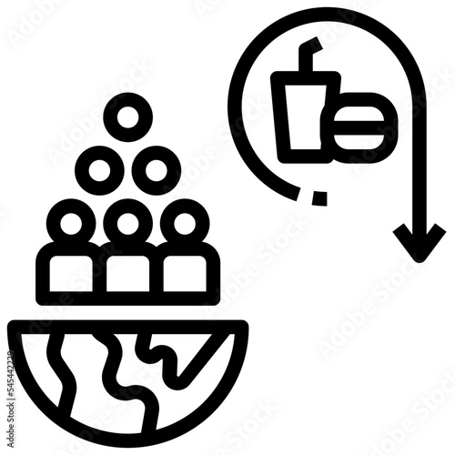 overpopulation outline style icon