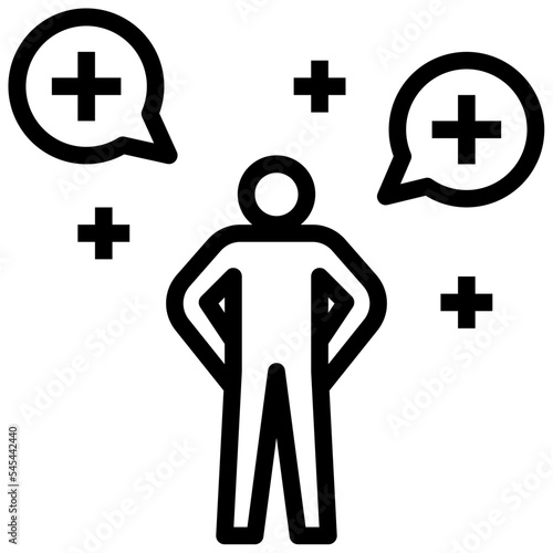 positive outline style icon