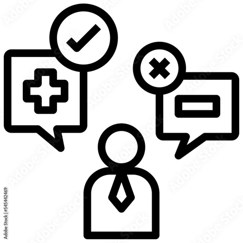 positive outline style icon