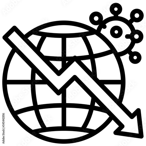 recession outline style icon