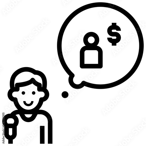 salesman outline style icon
