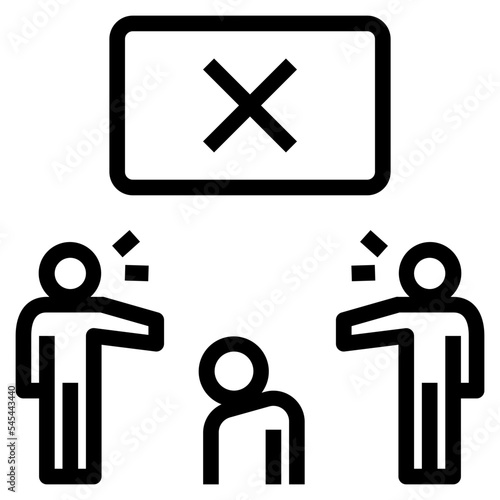 stop harassment outline style icon