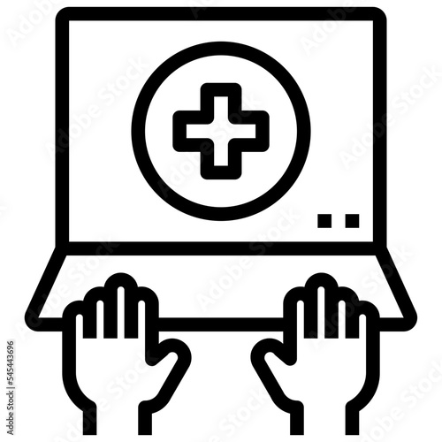 telemedicine outline style icon