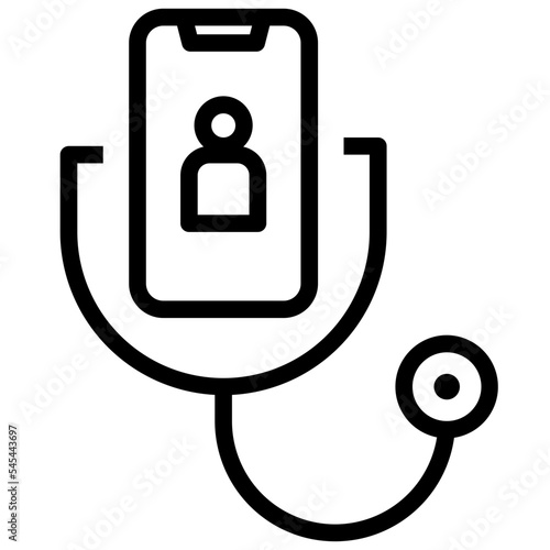 telemedicine outline style icon