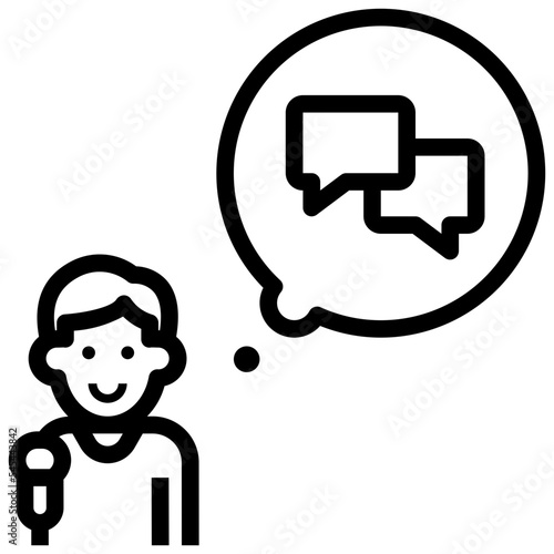 translator outline style icon