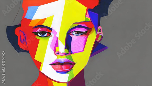 Stylish, Colorful Woman of Portrait Background with Generative AI. © Stacker