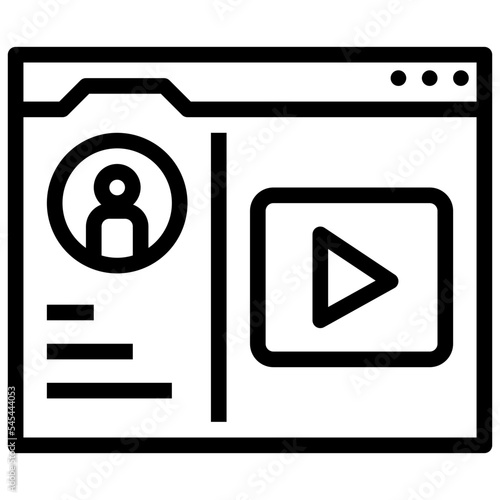 vlogger outline style icon