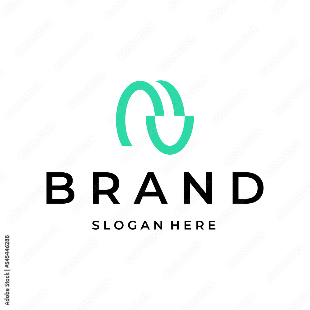 monogram letter N and smile icon monogram letter N and smile icon