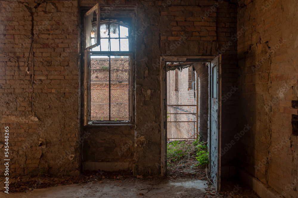 Old abandoned historic brick brewery in Budapest, Hungary