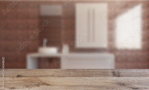 . Background with empty table. Flooring.