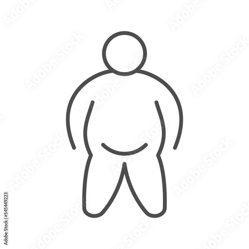Person with extra weight line icon
