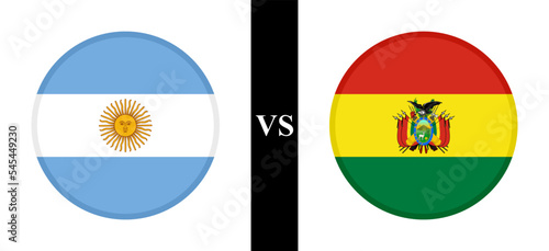 the concept of argentina vs bolivia. flags of argentinian and bolivian. vector illustration