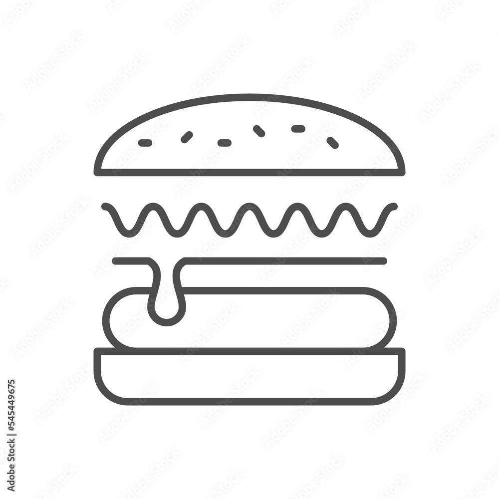 Hamburger or fast food line icon Hamburger or fast food line icon